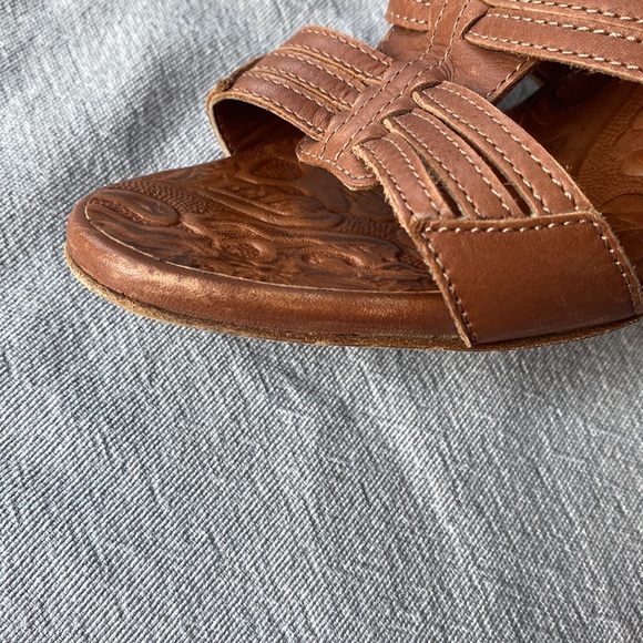 Manolo Blahnik Leather Strappy Sandals Brown 4" Heels Shoes size 36 1/2 - Picture 6 of 9